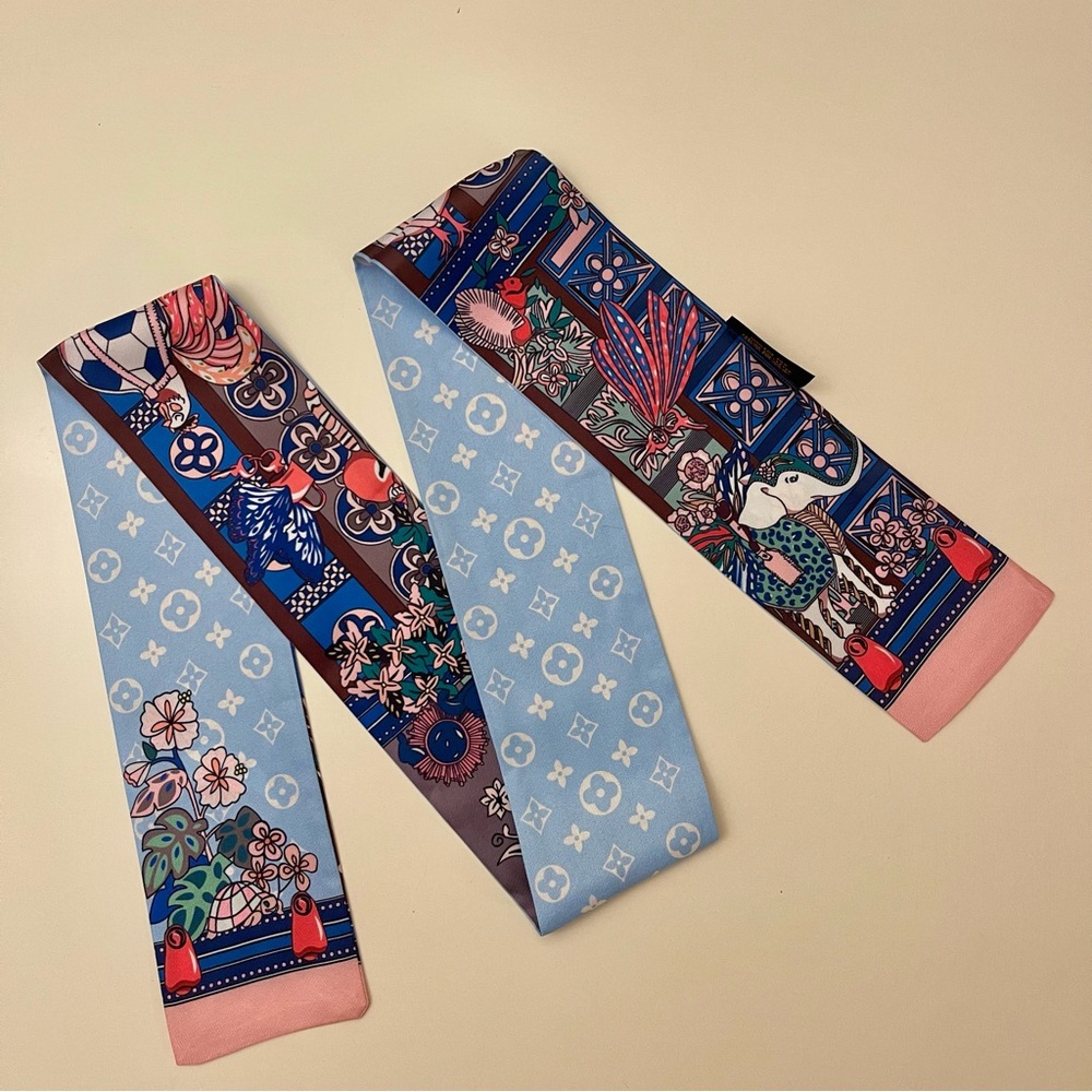 Big Twilly: Colorful Designer Silk Scarf - Picture 4 of 11